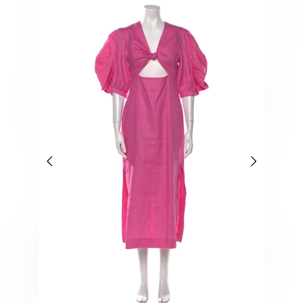 FARM Rio Cutout Balloon-Sleeve Midi Dress